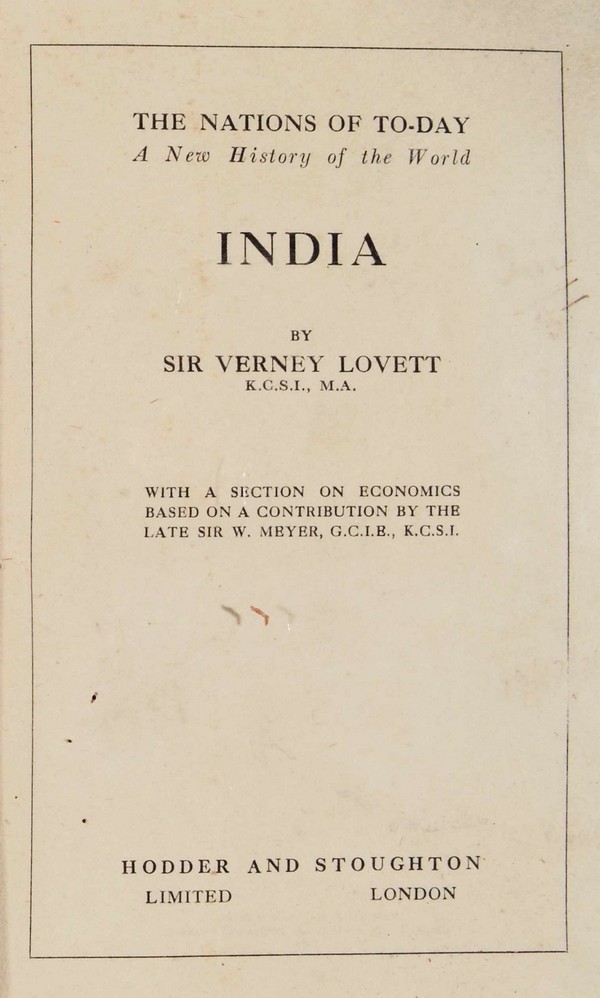 India ;The Nations of Today; A New History to the world