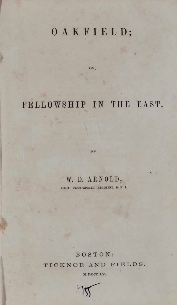 OAKFIELD or Fellowship in the East