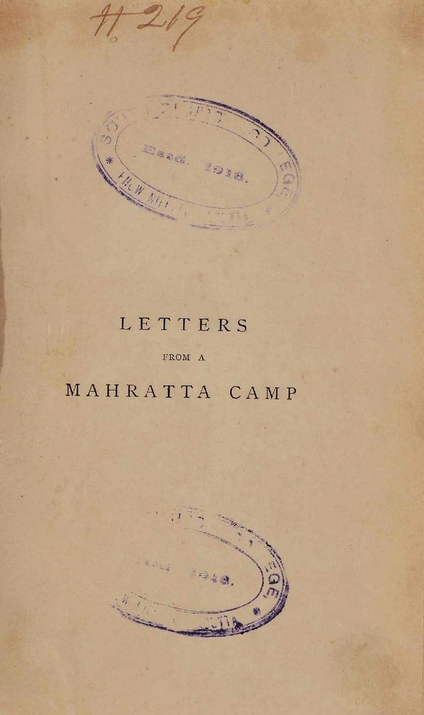 Constables Oriental Miscellany of Original and Selected Publications ;Letters from a Mahratta Camp