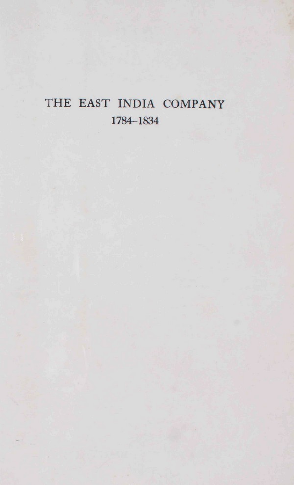 The East India Company 1784-1834. #