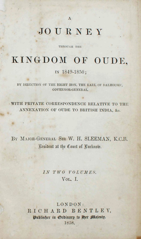 Journey through the Kingdom of oude in 1849-1850. Vol. I #