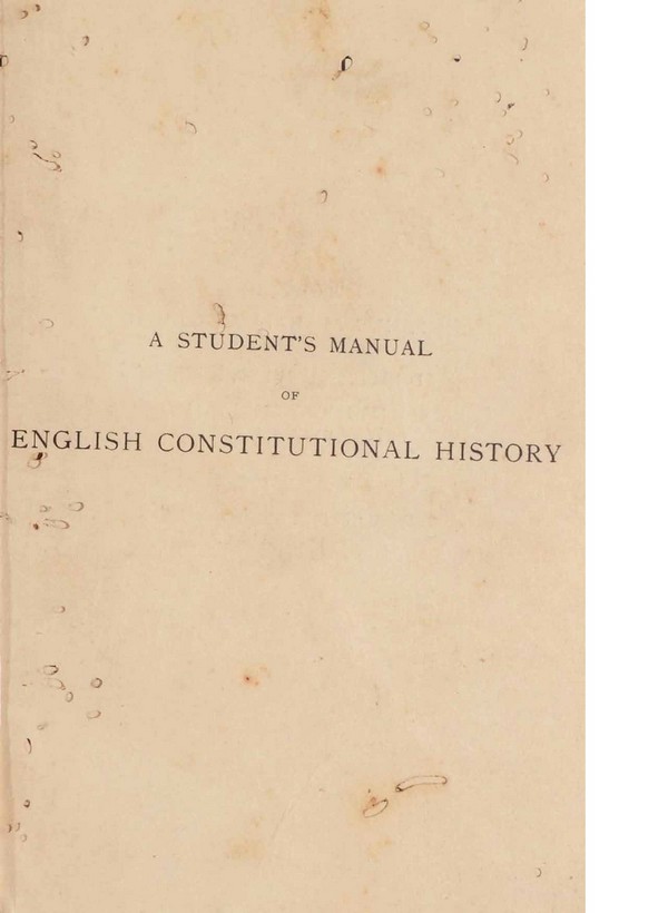 Students Manual of English Constitutional History