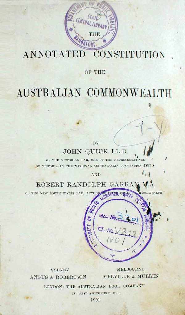 Annotated Constitution of the Australian Commonwealth