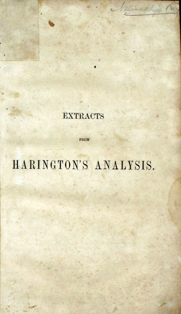 Extracts From Harington?s Analysis of the Bengal Regulations