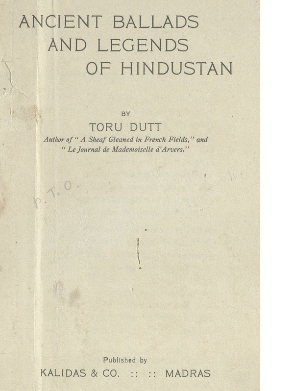 Ancient ballads, legends and lyrics of Hindustan