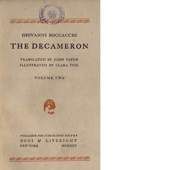 Decameron: translated by John Payne-II
