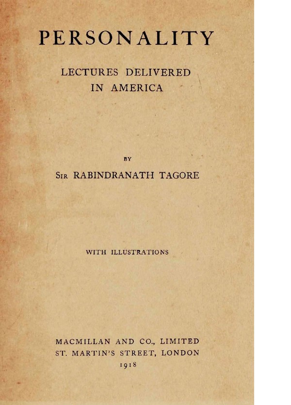 Personality: Lectures delivered in America