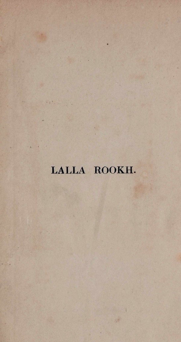 Lalla Rookh an Oriental Romance