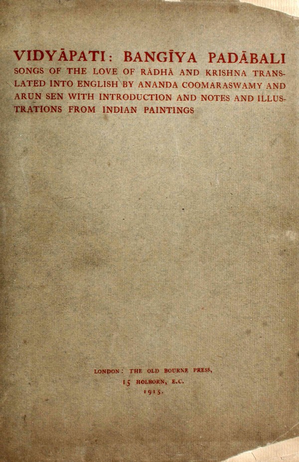 Vidyapati: Bangiya Padmabbali; Songs of the Love of Radha and Krishna #