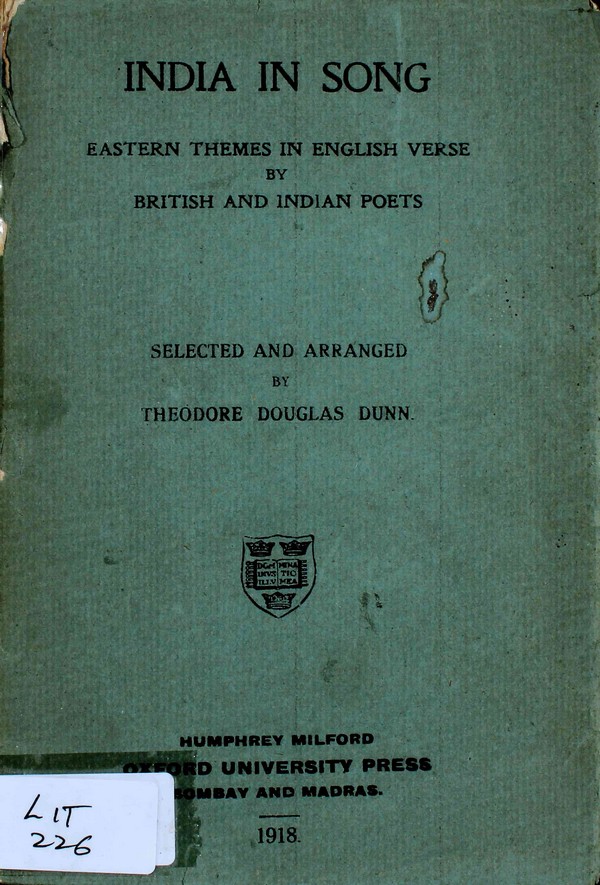 India in Song : Eastern Themes in English verse British by British and Indian Poets. #