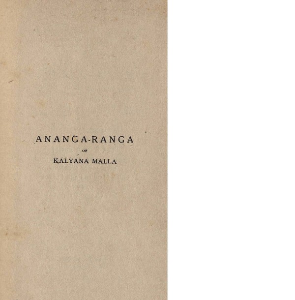 Hindu Art of Love or Ananga-Ranga.
