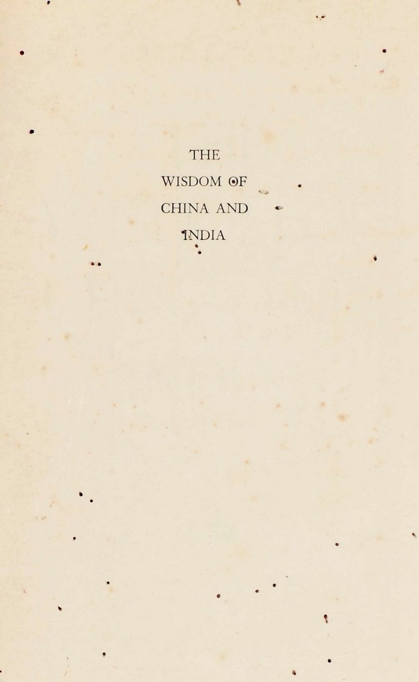 The Wisdom of China and India
