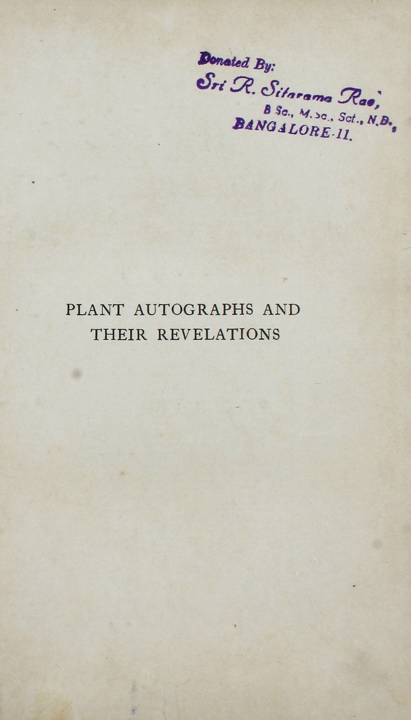 Plant Autographs and their Revelations