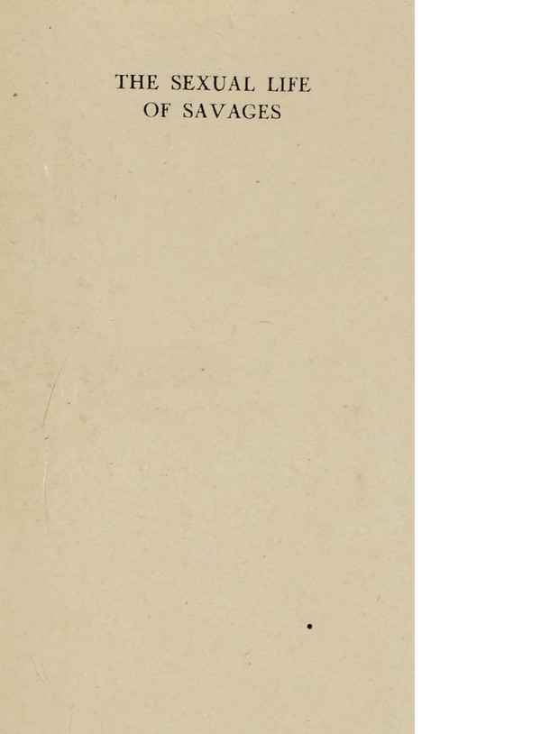 The Sexual Life of Savages in North-Western Melanesia