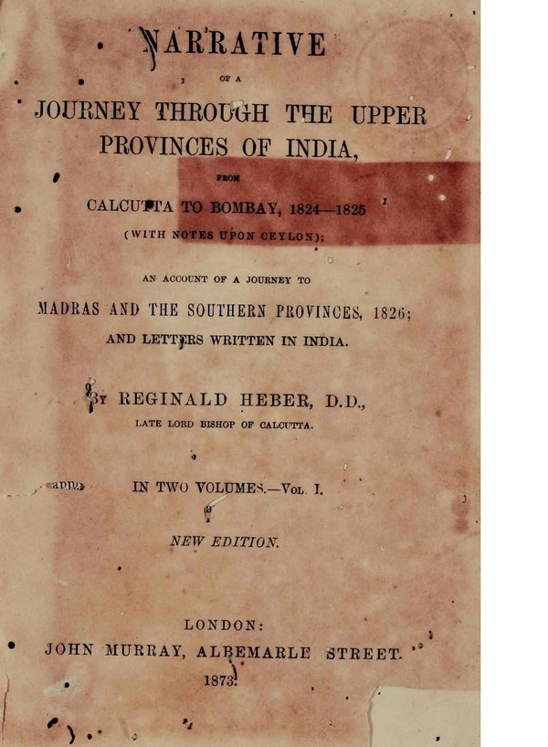 Narrative journey through the upper provinces of India. Vol. I