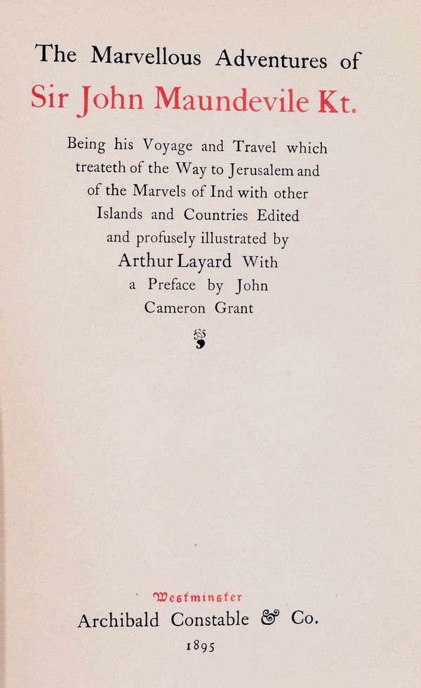 The Marvellous Adventures of Sir John Maundevile Kt.