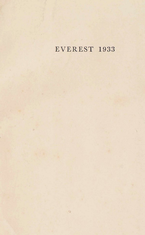 Everest 1933