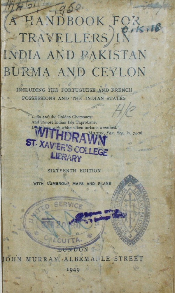 Handbook for Travellers in India and Pakistan Burma and Ceylon. 6th Ed. #